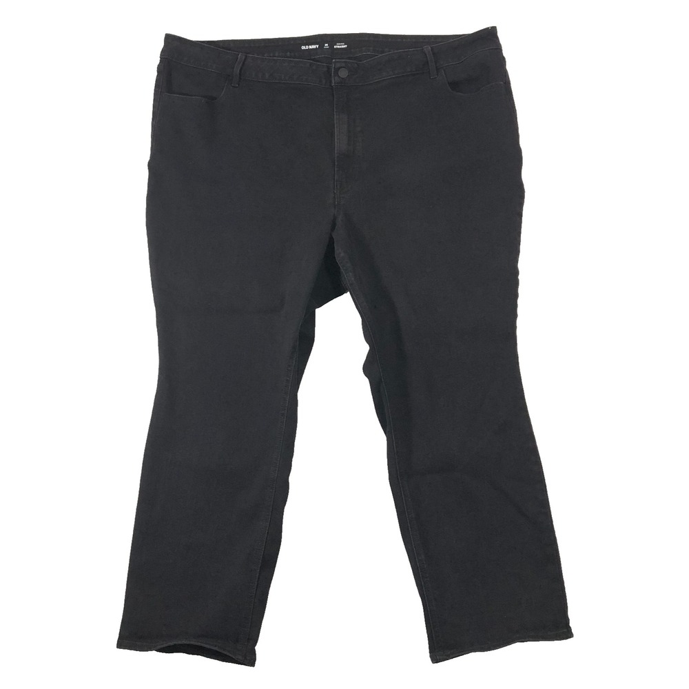Old Navy Jeans Women's Plus Size 26 Short Denim Black Straight High Rise 46x27